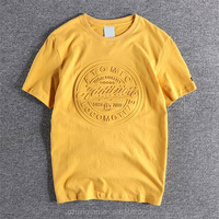T-shirts Homme Personnalisés Mode Oem Coton Uni Manches Courtes Col Rond avec Logo en Relief