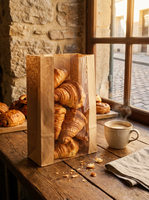 Sacs cadeaux en papier kraft imprimés sur mesure, design floral, emballage brun, vente en gros