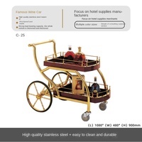 Chariot de restaurant en métal pour fournitures d'hôtel et de restaurant pour magasin 4S KTV Bar Cake Tea Snack Beverage Service & Delivery