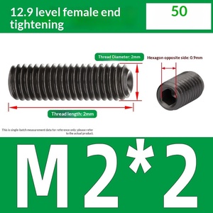Viti a brugola metriche ad alta resistenza grado 12.9 <span class=keywords><strong>senza</strong></span> testa, viti per macchine M2-M3-M4-M5-M6, finitura nera ossidata - Product Image 2