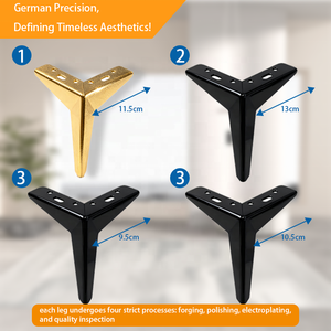 <span class=keywords><strong>Pieds</strong></span> de meubles en métal doré, <span class=keywords><strong>pieds</strong></span> de <span class=keywords><strong>table</strong></span>, de chaise, d'armoire, de canapé robustes en forme de triangle, <span class=keywords><strong>pieds</strong></span> de canapé de remplacement DIY en métal - Product Image 2