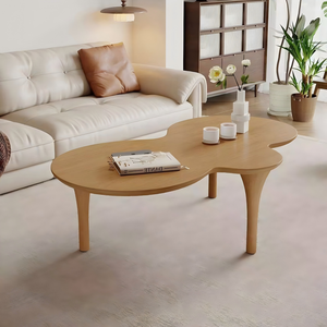 Table basse NKAHS en bois massif de noyer, durable et moderne, de forme irrégulière, créative, petite table à thé pour salon - Product Image 5