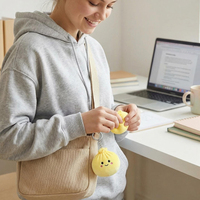 Porte-clés en peluche personnalisé mignon en forme de Bao Bun, anti-stress, à presser, pour sac et décoration de voiture