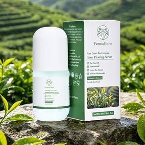 発酵緑茶ティーツリーオイル亜鉛PCA配合　ニキビ対策・皮脂コントロール・毛穴縮小・赤み緩和・保湿フェイスセラム - Product Image 2