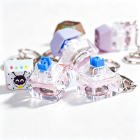 Custom Anime Sound Keyboard Keychain Cute Cartoon Acrylic Fidget Keycap Clicker Decompression Toy for Stress Relief Plastic Gift