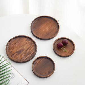 Offre Spéciale plateau de rangement biseauté rétro en bois massif écologique bougeoir en bois de couleur brûlée moderne pour la décoration intérieure - Product Image 3