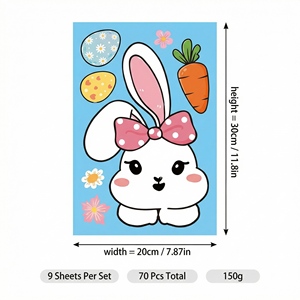 <span class=keywords><strong>Adesivi</strong></span> in PVC a Forma di Coniglietto Pasquale e Uovo, Decorazioni <span class=keywords><strong>per</strong></span> Feste di Compleanno e Pittura Decorativa - Product Image 6