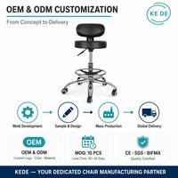 Chaise de laboratoire ergonomique réglable en cuir PU ESD avec repose-pieds, roulettes et dossier pour une utilisation prolongée assise, idéale pour hôpitaux et laboratoires informatiques
