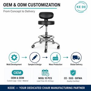 Silla de <span class=keywords><strong>Laboratorio</strong></span> Ergonómica Ajustable de Cuero PU ESD con Reposapiés, Ruedas y Respaldo para Estar Sentado por Largos Periodos, Uso <span class=keywords><strong>en</strong></span> Hospitales, Laboratorios y Computación - Product Image 6
