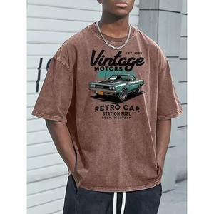 Camisetas de Hombre de Algodón Grueso con Logotipo Personalizado, Estilo Urbano, Estampado Gráfico de Alta Calidad, Lavado Ácido, Estilo Vintage - Product Image 4