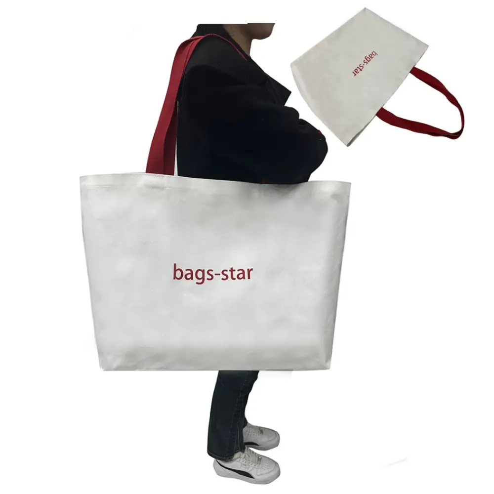 All'ingrosso Logo personalizzato di colore bianco di alta qualità di grande capacità portatile leggero ricicla la tela delle donne Shopping Tote Bag