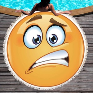 De moda de microfibra logotipo personalizado 150cm arena <span class=keywords><strong>emoji</strong></span>, toalla de playa - Product Image 2