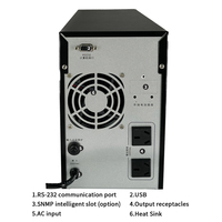 UPS Online Monofásico de 1kVA para Ordenador, Onda Sinusoidal Pura, Tiempo de Conversión de 0ms, 50/60 Hz, Fuente de Alimentación con Batería de Plomo-Ácido, AVR