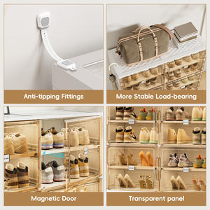 Jeko&Jeko 32 paires de rangements à chaussures <span class=keywords><strong>Adidas</strong></span> blancs, montage sans outil, pour la maison, le jardin, le garage, l'entrée - Product Image 6