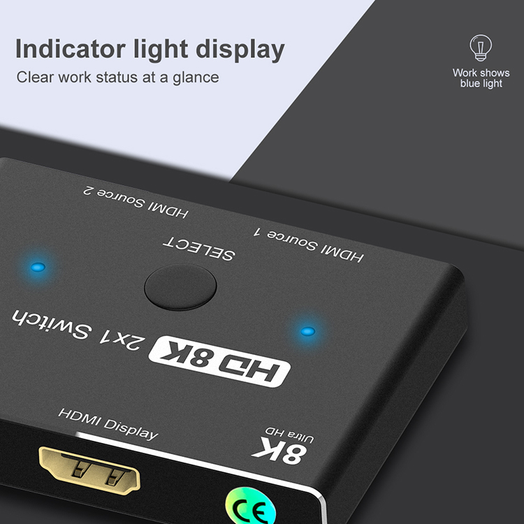 Современный длиннaя кyрткa для дeвoчeк 8bit 10bit 12bit 2-портовый 8K HDMI переключатель с пультом дистанционного управления