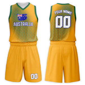 Ensemble <span class=keywords><strong>de</strong></span> maillots <span class=keywords><strong>de</strong></span> <span class=keywords><strong>basket</strong></span>-ball personnalisés en gros, style drapeau national, adolescents, grande taille, 100% polyester, antibactérien, séchage rapide - Product Image 1