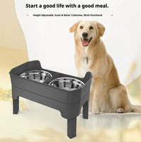 Bols surélevés pour chiens à alimentation lente, réglables sur 4 hauteurs, en acier inoxydable, avec support surélevé, station d'alimentation et d'eau 2-en-1 à deux niveaux pour animaux de compagnie