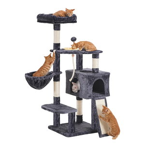 Romanzo giocattolo a quattro piani con torre di gatto Sisal coperto colonna graffiante cremagliera da arrampicata in fibra naturale economica gattino attività gatto albero - Product Image 1