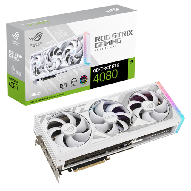 Used GEFORCE ASU'S ROG Strix GeForce RTX 4080 16GB GDDR6X White Edition Gaming Graphics Card Support Intel Core I9 13900K