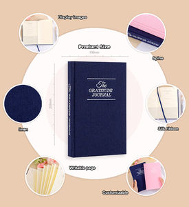Journal en <span class=keywords><strong>lin</strong></span> personnalisé couverture rigide Gratitude Journal A5 fournitures scolaires journal de fantaisie beau Journal de bonne qualité - Product Image 2