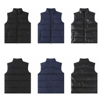 Gilet matelassé imperméable à col montant, brodé d'un petit logo, chaud et classique, scannable par code, collection automne/hiver