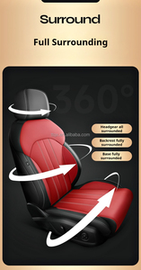 Nuevos cojines de asiento de coche impermeables personalizados 2017-2024 personalizados de paquete completo para <span class=keywords><strong>Audi</strong></span> <span class=keywords><strong>A4</strong></span>/allroad fundas de asiento de cuero de PVC Rojo Negro - Product Image 4