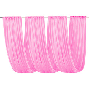 Hochzeitsdekoration Luxuriöse Moderne Kirchen-Festzelt-Deckendrapierungen Rosa Weiße Transparente Chiffon Hochzeitsbühnen-Party-Vorhänge - Product Image 3