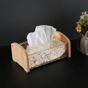 Modern Gold Acrylic Box Tissue Box Paper Holder for Home Office Car Automotive Decoration Facial Tissie Paper Box Tissue