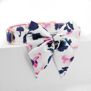 Conjunto de Correa y collar de perro con lazo floral y femenino ajustable, accesorios para mascotas - Product Image 4