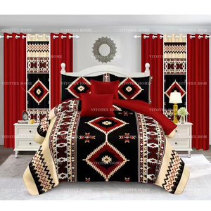 Lembaran tempat tidur pabrik Tiongkok ukuran king seprai Natal set seprai pas tirai kain kamar tidur 13 buah tirai sudah dibuat - Product Image 6