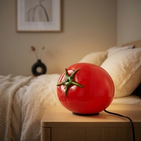 Lampe de table en forme de tomate rouge, lumière LED décorative pour chevet, chambre à coucher, salon
