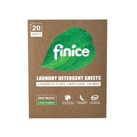 Lessive solide Finice écologique, biodégradable, purement naturelle, à base de plantes, jetable, légère, super concentrée, parfum frais, douce pour les vêtements
