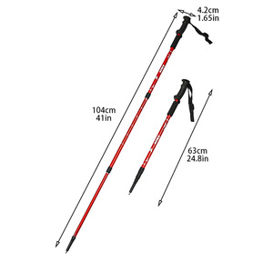 Bastones de Senderismo Cleye de Aleación de Aluminio de 3 Secciones con Amortiguación de Impactos, Mango en T, Bastones de Trekking, Bastones de Montañismo - Product Image 4