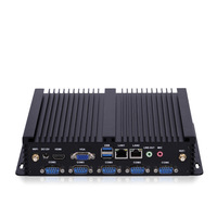 Woshke Mini-ordinateur industriel sans ventilateur I3/i5, double réseau, 8 ports série, pour bureau, en stock, 2G/4G/8G RAM