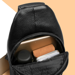 Borsa da Ciclismo Casual da Uomo, Borsa a Tracolla alla Moda, Borsa da Petto di Grande Capacità con Chiusura a Cerniera e Pelle PU Impermeabile - Product Image 6