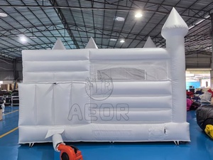 Château gonflable blanc avec toboggan, qualité commerciale, combo château gonflable et ballons gonflables, <span class=keywords><strong>pour</strong></span> extérieur et fêtes - Product Image 4