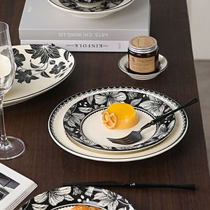 Good Price New Product White and Black Solid Classic Eco-Friendly Dishwasher Safe Dinnerware <b>Sets</b> Ceramics Tableware - Product Image 5