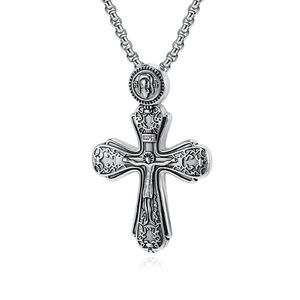 Gothic Cross <b>Titanium</b> Steel Pendant Unisex Necklace Stainless Steel Religious Charm Gift for Men and Women - Product Image 4