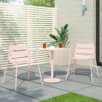 Chaise de balcon d'hôtel, table ronde, mobilier en métal, chaise de bistrot d'extérieur