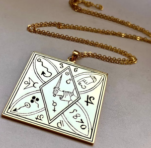 Collar Amuleto de Brujería Chapado en Oro de Acero Inoxidable 316L, Joyería <span class=keywords><strong>para</strong></span> <span class=keywords><strong>la</strong></span> <span class=keywords><strong>Suerte</strong></span> y el Dinero, Ideal <span class=keywords><strong>para</strong></span> Fiestas y Niños - Product Image 3
