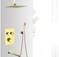 Robinet de Douche Haut de Gamme OEM en Laiton Poli à Deux Fonctions avec Bouton Poussoir et Jet de Corps pour Appartement et Hôtel