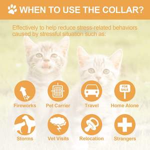 Neues Farbmodell <span class=keywords><strong>Orange</strong></span> Beruhigendes Halsband zur Angstlinderung für Hunde und Katzen - Product Image 2