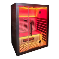 Sauna de Madera de Hemlock para 3 Personas con Terapia de Luz Roja, Venta al Por Mayor de Fábrica