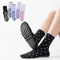 Chaussettes de yoga de haute qualité antidérapantes, chaussettes de pilates en coton épais de qualité supérieure, chaussettes de pilates avec grip