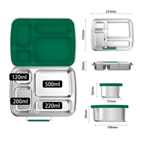 Aohea Boîte à lunch en acier inoxydable 304 sans BPA, multi-compartiments, portable, étanche, pour enfants, adaptée au micro-ondes