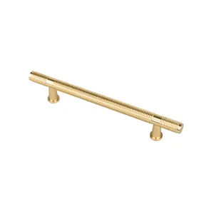 Knurled Customized Long Size Golden Supplier Kitchen Cabinet Pull Handle Aluminum Pulls And Knobs