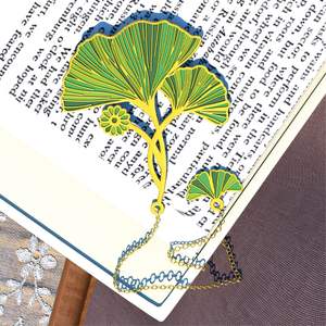 Signets promotionnels esthétiques en forme de cœur, personnalisés, en métal, motif feuille de coquille de tortue verte, style vintage élégant, avec chaîne et pompons - Product Image 3