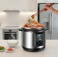 Cuisinière électrique à pression intelligente à double cuve de 5 L, boîtier en acier inoxydable, pour usage domestique et hôtelier, avec fonction de pré-pression