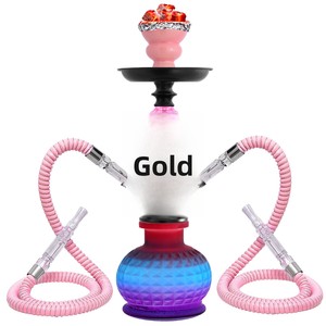 Juego <span class=keywords><strong>de</strong></span> Hookah <span class=keywords><strong>de</strong></span> Doble Tubo, Modelo Más Vendido, Shisha Metálica con Espejo, Kit Completo <span class=keywords><strong>de</strong></span> Accesorios, Pipa para Shisha - Product Image 5