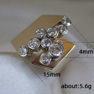 Anello da Donna in Rame Dorato con Zirconia Cubica, Forma Speciale, Gioiello alla Moda - Product Image 3